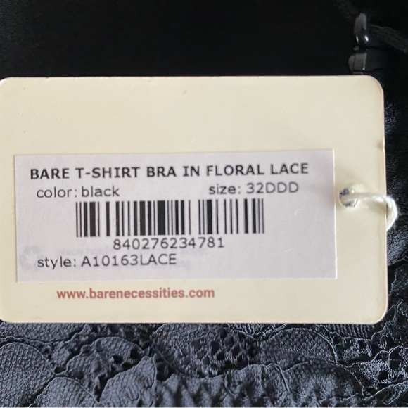 NWT Barr Necessities T-Shirt Bra Black Floral 32DDD - Picture 2 of 6